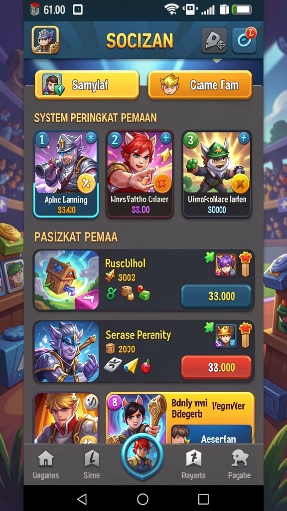 Tampilan menu utama yang menarik dan ramah pengguna.