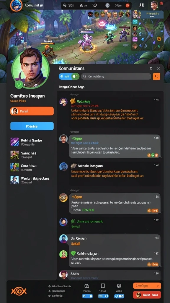 Tampilan permainan dengan karakter utama yang heroik.