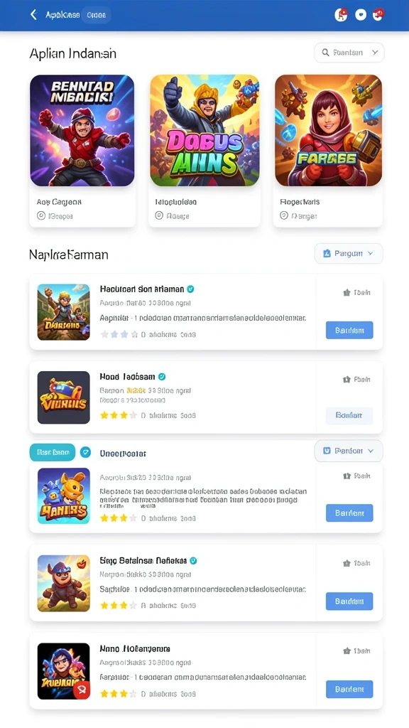 Beragam pilihan permainan yang tersedia untuk semua pengguna.