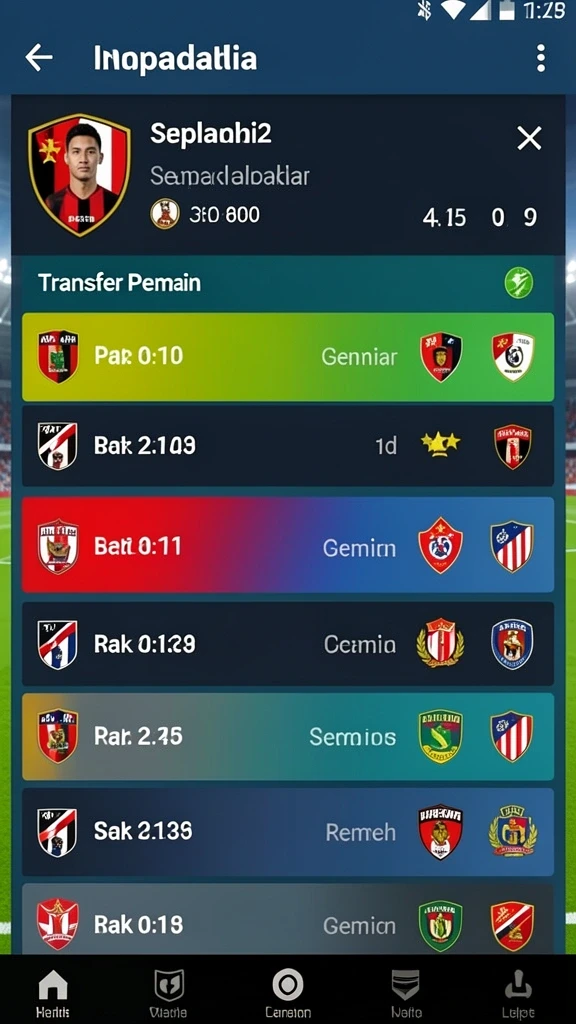 Statistik skor dan peringkat pemain yang informatif.