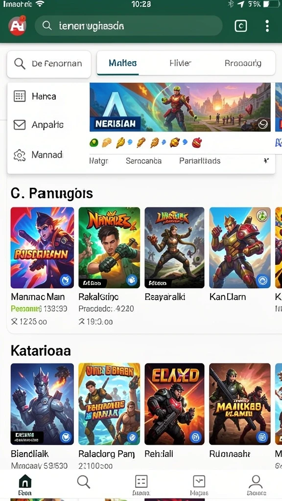 Tampilan awal yang menarik dan mudah dinavigasi.
