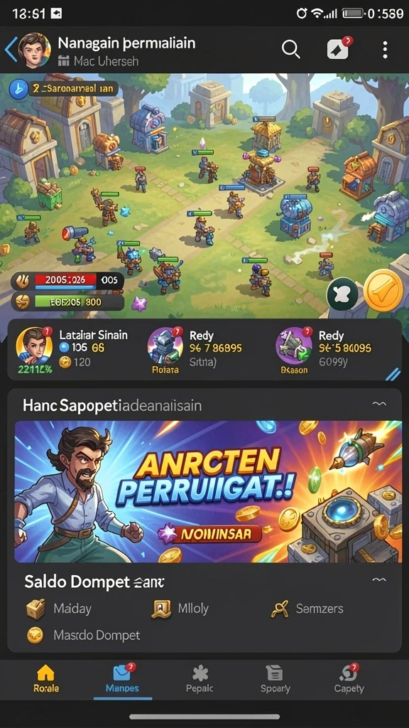 Screenshot menunjukkan fitur multiplayer yang memungkinkan bermain dengan teman.
