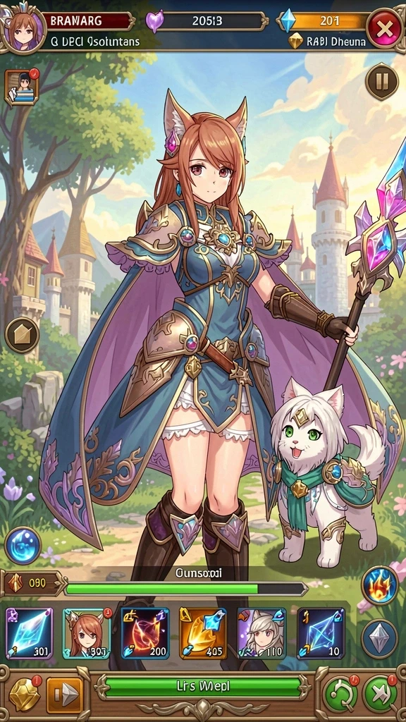 Tampilan awal game dengan karakter yang lucu.
